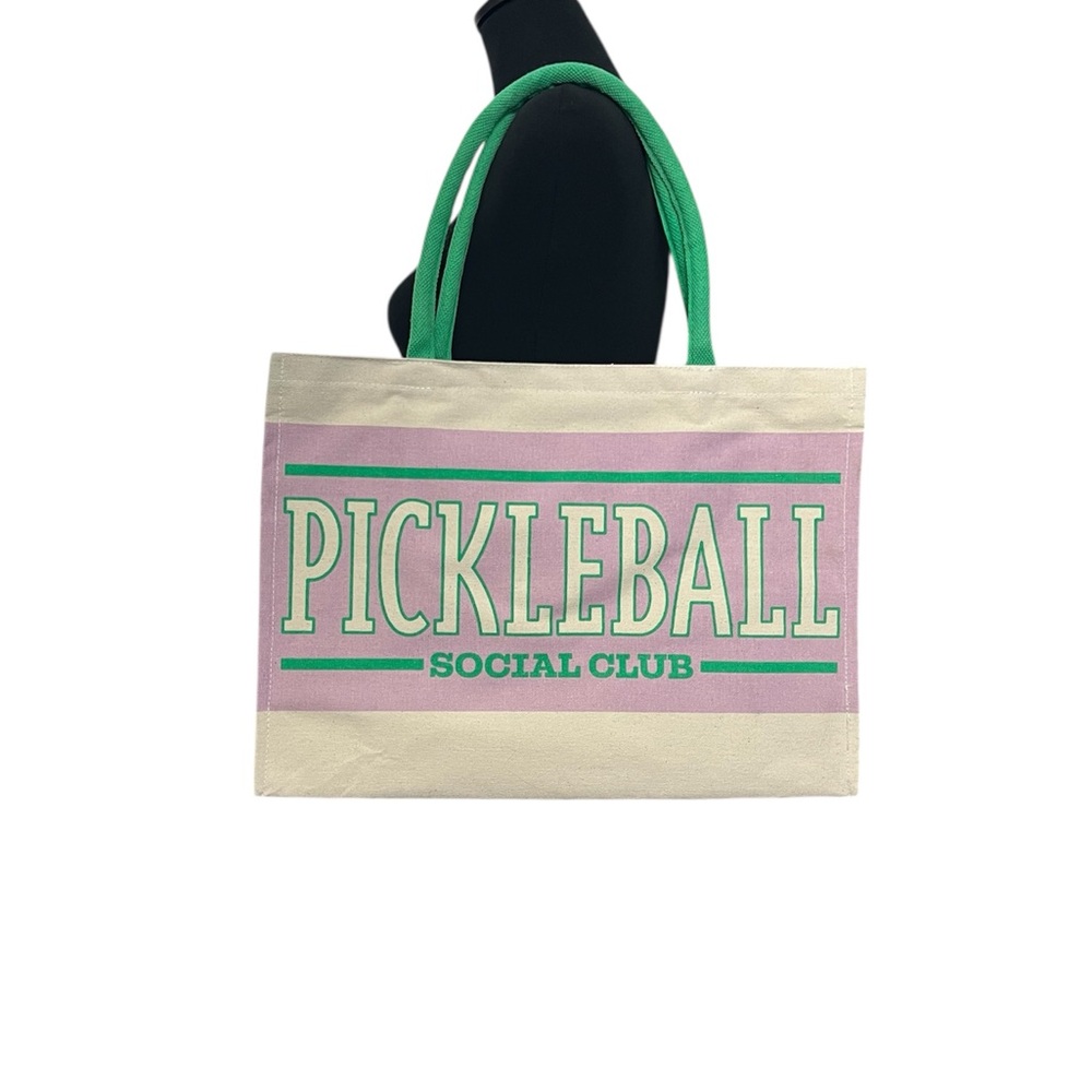 NWT Pickleball Social Club All Seasons Structured Recyled Cotton Tote Bag